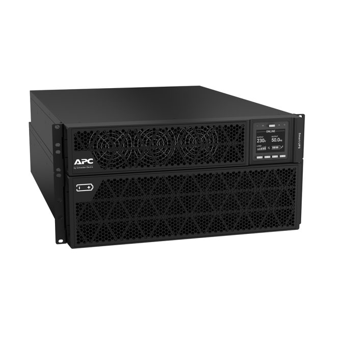 Источник бесперебойного питания, APC, Smart-UPS SRTG10KXLI, Комплект: SRTG10KXLI-PM-1шт, SRTG192XLBP4-1шт, Онлайн, Мощность 10000ВА/10000Вт, Стоечный 5U, 230В, Вых: 2x IEC C13+1x IEC C19+клеммная колодка, APCRBC174, Network Card, W/O rail kit, Чёрный