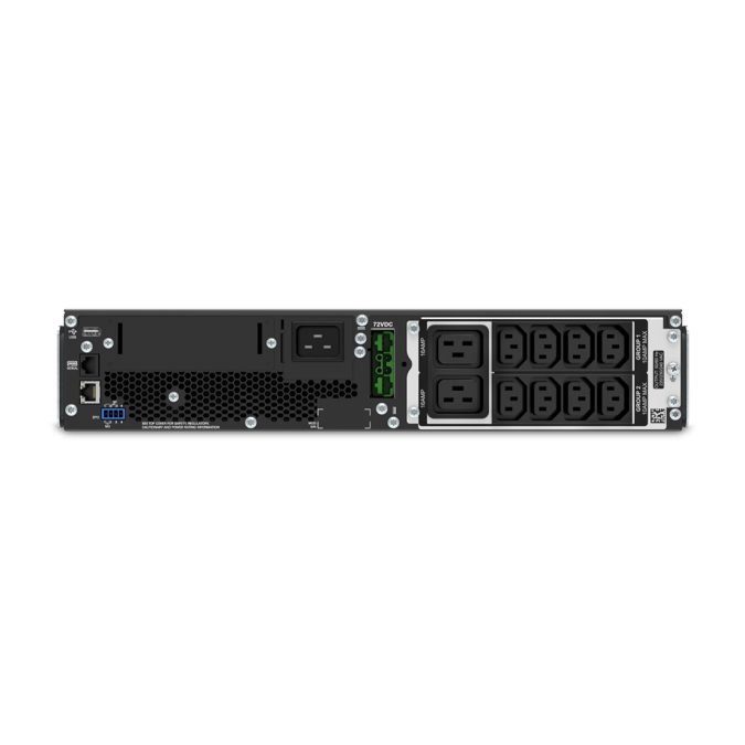 Источник бесперебойного питания, APC, Smart-UPS SRT2200RMXLI, Онлайн, Мощность 2200ВА/1980Вт, Стоечный 2U, 230В, Вых: 8x C13+2x C19 IEC, APCRBC141, Чёрный