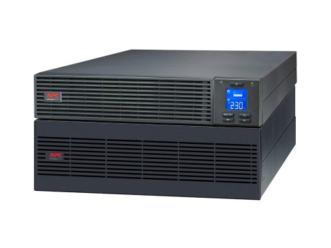 Источник бесперебойного питания, APC, Easy UPS SRV10KRILRK, Комплект: SRVPM10KRIL-1шт, SRVRK1-1шт, SRV240RLBP9A-1шт, SRVRK2-1шт, Онлайн, Мощность 10000ВА/10000Вт, Стоечный 5U, 230В, Вых: клеммная колодка, Intelligent Card Slot, LCD, Extended Runtime, W/ Rail Kit, Чёрный