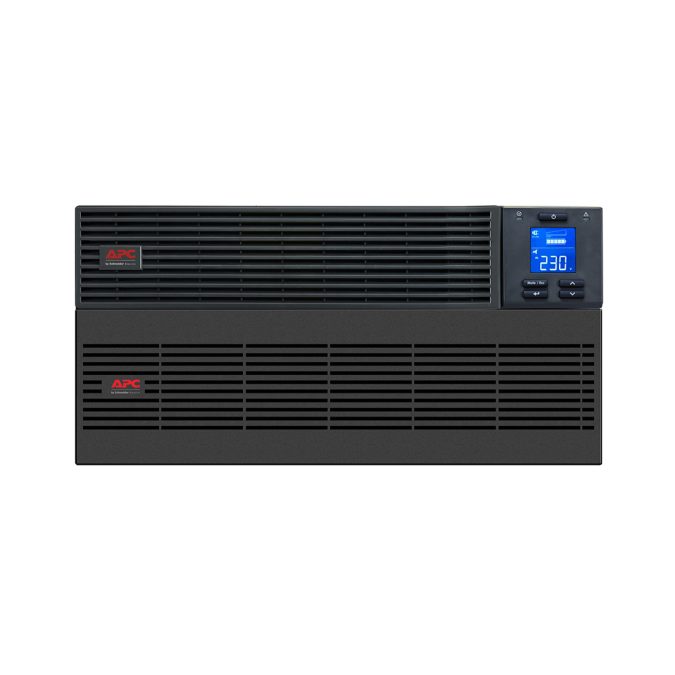 Источник бесперебойного питания, APC, Easy UPS SRV10KRILRK, Комплект: SRVPM10KRIL-1шт, SRVRK1-1шт, SRV240RLBP9A-1шт, SRVRK2-1шт, Онлайн, Мощность 10000ВА/10000Вт, Стоечный 5U, 230В, Вых: клеммная колодка, Intelligent Card Slot, LCD, Extended Runtime, W/ Rail Kit, Чёрный