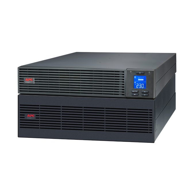 Источник бесперебойного питания, APC, Easy UPS SRV6KRILRK, Комплект: SRVPM6KRIL-1шт, SRVRK1-1шт, SRV240RLBP-9A-1шт, SRVRK2-1шт, Онлайн, Мощность 6000ВА/6000Вт, Стоечный 5U, 230В, Вых: клеммная колодка, Intelligent Card Slot, LCD, Extended Runtime, W/ Rail Kit, Чёрный