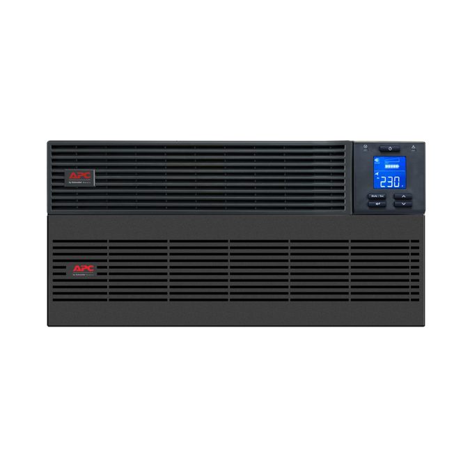 Источник бесперебойного питания, APC, Easy UPS SRV6KRILRK, Комплект: SRVPM6KRIL-1шт, SRVRK1-1шт, SRV240RLBP-9A-1шт, SRVRK2-1шт, Онлайн, Мощность 6000ВА/6000Вт, Стоечный 5U, 230В, Вых: клеммная колодка, Intelligent Card Slot, LCD, Extended Runtime, W/ Rail Kit, Чёрный