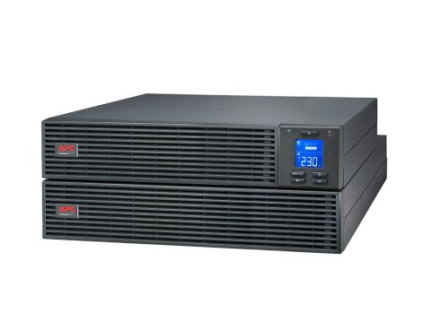 Источник бесперебойного питания, APC, Easy UPS SRV3KRILRK, Комплект: SRVPM3KRIL- 1шт, SRV72RLBP-9A-1шт, SRVRK1-2 шт, Онлайн, Мощность 3000ВА/2400Вт, Стоечный 4U, 230В, Вых:6x IEC C13 + 1x IEC C19, Intelligent Card Slot, LCD, Extended Runtime, W/ rail kit, Чёрный