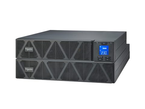 Источник бесперебойного питания, Schneider Electric, Easy UPS SRVS3KRILRK, Комплект: SRVSPM3KRIL-1шт, SRVS72RLBP-9A-1шт, SRVSRK1- 2шт, Онлайн, Мощность 3000ВА/2400Вт, Стоечный 4U, 230В, Вых: 6x IEC C13, 1 x IEC C19, Intelligent Card Slot, LCD, Extended Runtime, W/ Rail Kit, Чёрный