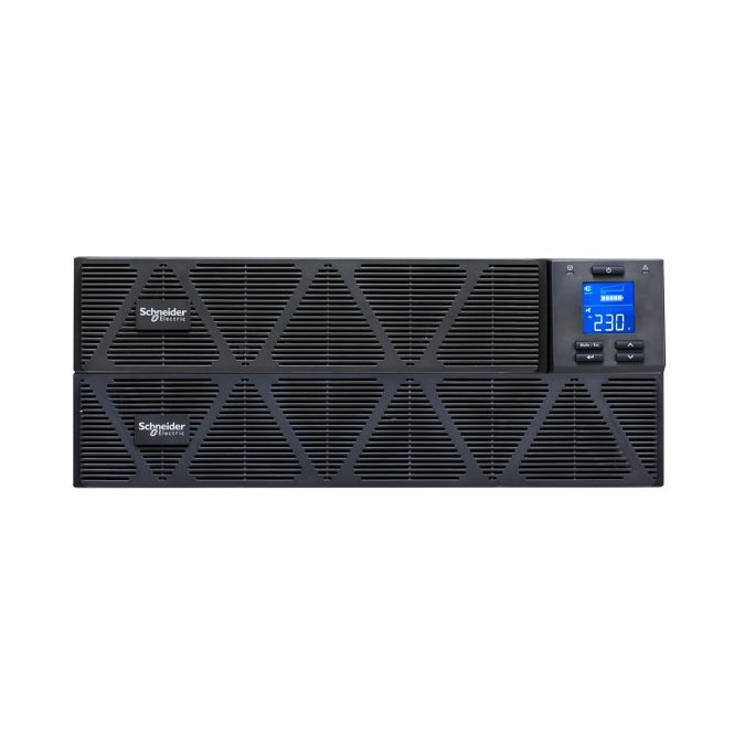 Источник бесперебойного питания, Schneider Electric, Easy UPS SRVS3KRILRK, Комплект: SRVSPM3KRIL-1шт, SRVS72RLBP-9A-1шт, SRVSRK1- 2шт, Онлайн, Мощность 3000ВА/2400Вт, Стоечный 4U, 230В, Вых: 6x IEC C13, 1 x IEC C19, Intelligent Card Slot, LCD, Extended Runtime, W/ Rail Kit, Чёрный