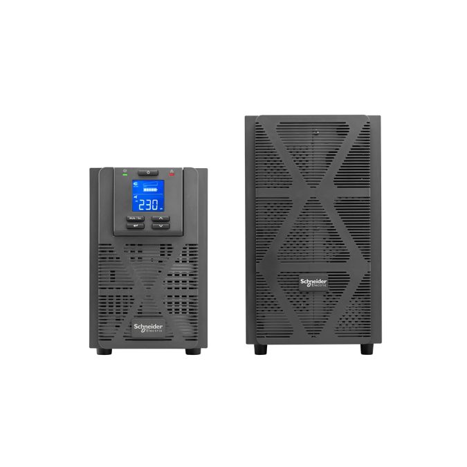 Источник бесперебойного питания, Schneider Electric, Easy UPS SRVS2KIL, Комплект: SRVSPM2KIL-1шт, SRVS72BP-9A-1шт, Онлайн, Мощность 2000ВА/1600Вт, Напольный, 230В, Вых: 4x IEC C13, Intelligent Card Slot, LCD, Extended Runtime, Бат.блок: SRVS72BP-9A, Чёрный