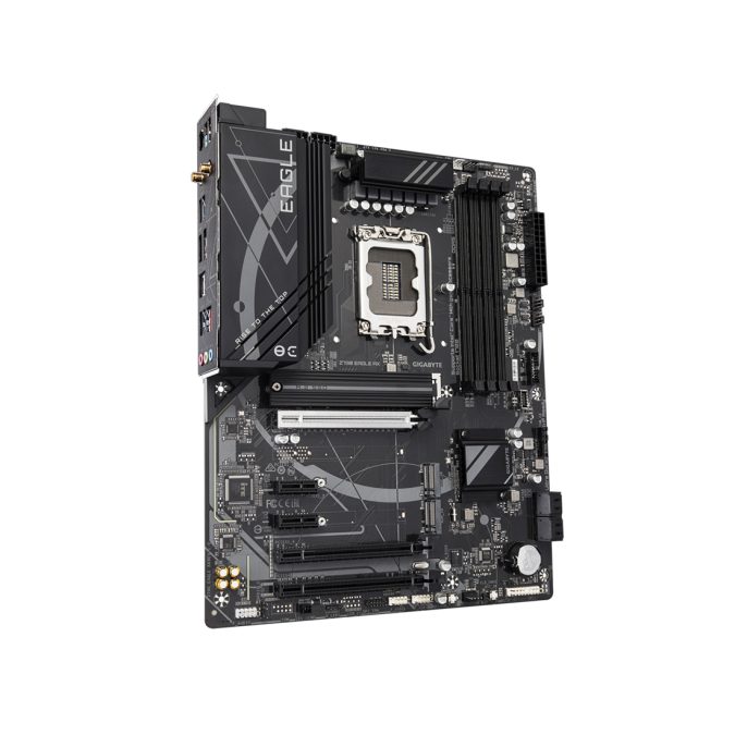 Материнская плата, Gigabyte, Z790 EAGLE AX (4719331860998), LGA1700, iZ790, 4xDDR5 7600(OC)/5600/5400/5200/4800/4400, 4xSATA3, 3xM.2 (2*PCI-E 4.0x4/x2, 1*PCI-E 4.0x4/x2 и SATA), Raid, 1хDP, 1xHDMI, 2xPCI-Ex16, 2xPCI-Ex1, WiFi, ATX