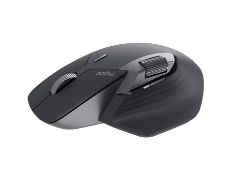 Компьютерная мышь, Rapoo, MT760L, Оптическая, колесо прокрутки, 4000dpi, Bluetooth 4.0/5.0, USB Type-A, Беспроводной 2.4 ГГц, Эффективная дистанция 10 м.,Литиевая батарейка, До 30 дней на одном заряде батареек, Чёрный