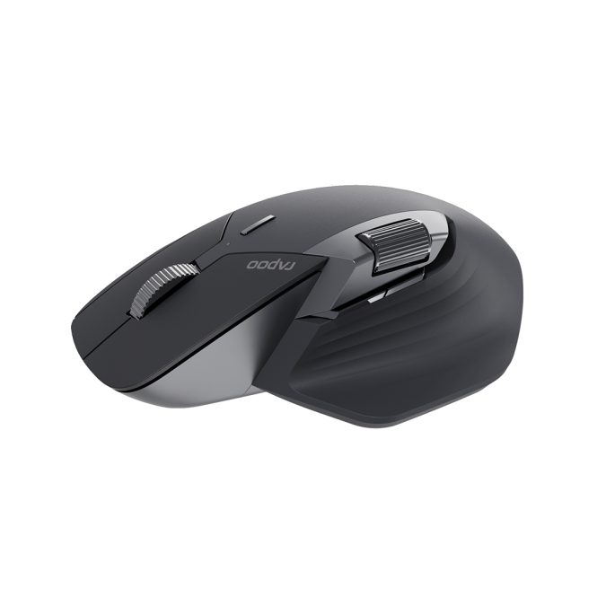 Компьютерная мышь, Rapoo, MT760L, Оптическая, колесо прокрутки, 4000dpi, Bluetooth 4.0/5.0, USB Type-A, Беспроводной 2.4 ГГц, Эффективная дистанция 10 м.,Литиевая батарейка, До 30 дней на одном заряде батареек, Чёрный