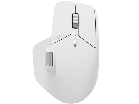 Компьютерная мышь, Rapoo, MT760L, Оптическая, колесо прокрутки, 4000dpi, Bluetooth 3.0/4.0, Беспроводной 2.4 ГГц, Эффективная дистанция 10 м.,Литиевая батарейка, До 30 дней на одном заряде батареек, Белый