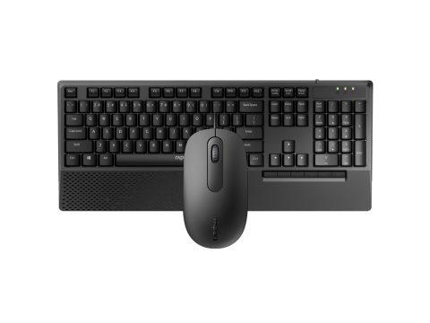 Комплект Клавиатура + Мышь, Rapoo, NX2000, USB, Кол-во стандартных клавиш 104, 1600 dpi, Длина кабеля 1,5 метра, Анг/Рус/Каз, Чёрный