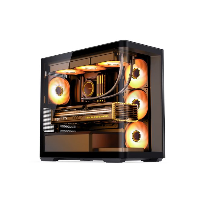 Компьютерный корпус, Jonsbo, D300, D300 Black, Mini-Tower, ITX/M-ATX, USB 3.2 Type-C*1/USB3.0*2/Audio+Mic*1, Высота процессорного куллера 180мм, Длина VGA до 430мм, 3*2,5"/2*3,5", Сталь, Закаленное стекло, 236.4*420.9*460.2 мм, Без Б/П, Черный
