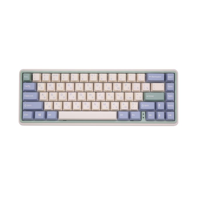 Клавиатура, Varmilo, Eucalyptus, VXT67, A42A046D3A5A06A039, Cherry Mx Brown, 67 клавиш, Механическая, Подсветка - RGB, Hotswap - Да, Проводная/Bluetooth/2.4G, Type-C, 385*195*65мм, Англ/Рус, Розовый