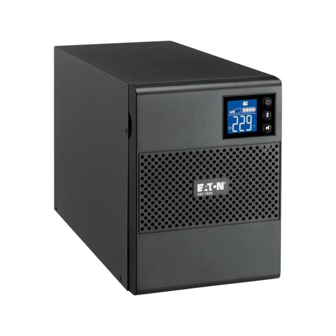 Источник бесперебойного питания, Eaton, 5SC1000i, Напольный, Мощность 1000ВА/700Вт, Диапазон работы AVR: 184-276В, Бат.: 12В/9 Ач*2шт., Чистая синусоида, 8 вых.: 8 IEC C13 (10A), Smart, USB-B, RS232, SNMP слот, LCD, ABM, Цвет Чёрный