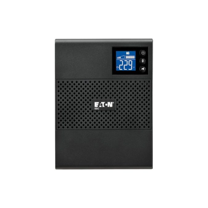 Источник бесперебойного питания, Eaton, 5SC1500i, Напольный, Мощность 1500ВА/1050Вт, Диапазон работы AVR: 184-276В, Бат.: 12В/9 Ач*3шт., Чистая синусоида, 8 вых.: 8 IEC C13 (10A), Smart, USB-B, RS232, SNMP слот, LCD, ABM, Цвет Чёрный