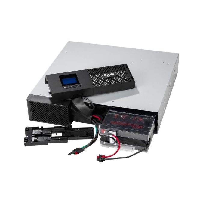 Источник бесперебойного питания, Eaton, 9SX2000IR, Онлайн, Стоечный 19" 2U, Мощность 2000ВА/1800Вт, Диапазон работы AVR: 200-276В (с возможностью регулировки до 140-276В), Бат.: 12В/7 Ач*6шт., Чистая синусоида, 8 вых.: 8 IEC C13 (10А), Smart, USB-B, RS232, SNMP слот, LCD, ABM, Цвет Чёрный