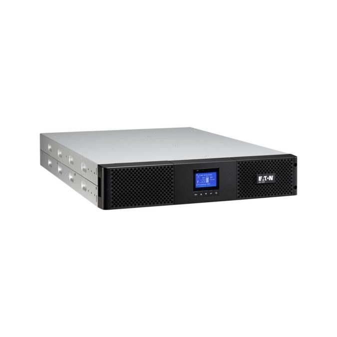 Источник бесперебойного питания, Eaton, 9SX3000IR, Онлайн, Стоечный 19" 2U, Мощность 3000ВА/2700Вт, Диапазон работы AVR: 200-276В (с возможностью регулировки до 140-276В), Бат.: 12В/9 Ач*6шт., Чистая синусоида, 9 вых.: 8 IEC C13 (10А) и 1 IEC C19 (16А), Smart, USB-B, RS232, SNMP слот, LCD, ABM, Цвет Чёрный