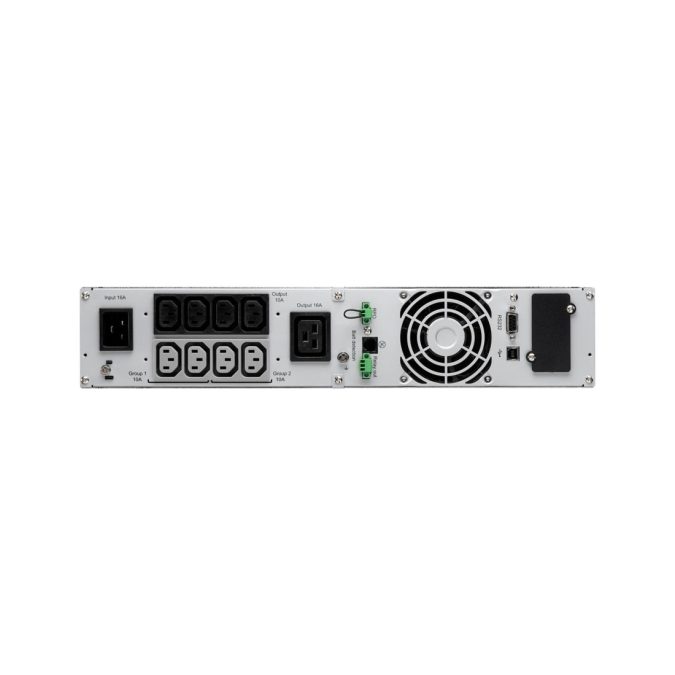 Источник бесперебойного питания, Eaton, 9SX3000IR, Онлайн, Стоечный 19" 2U, Мощность 3000ВА/2700Вт, Диапазон работы AVR: 200-276В (с возможностью регулировки до 140-276В), Бат.: 12В/9 Ач*6шт., Чистая синусоида, 9 вых.: 8 IEC C13 (10А) и 1 IEC C19 (16А), Smart, USB-B, RS232, SNMP слот, LCD, ABM, Цвет Чёрный
