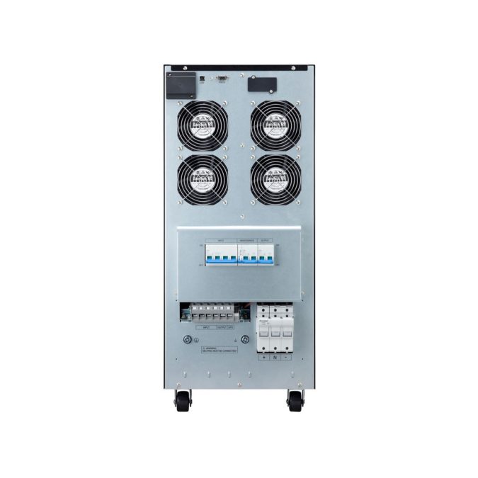 Источник бесперебойного питания, Eaton, 9E20Ki, Онлайн, Напольный, Фазы: 1:1 / 3:1, Мощность 20000ВА/16000Вт, Диапазон работы AVR: 176-276В (с возможностью регулировки до 100-276В), Бат.: 12В/9 Ач*40шт., Чистая синусоида, Клемная колодка, Smart, USB-B, RS232, SNMP слот, LCD, ABM, Цвет Чёрный