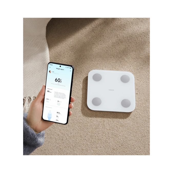 Умные весы, Xiaomi, Body Composition Scale S400 (MJTZC01YM/BHR7793GL), от 5 до 150 кг (погр. 50гр.), Управление через телефон, 25 индикаторов, LED дисплей, Белый