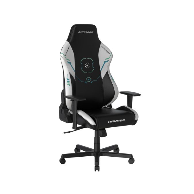 Игровое компьютерное кресло, DX Racer, GC/LHE23LTA/SITBETTERGAMELONGER, Hammer series, Рекомендуемый рост: до 190 см, Рекомендуемый вес: до 115 кг, Эко-кожа, Угол наклона до 135°, 3D подлокотники, Нейлоновая основа кресла, Механизм качания: топ-ган, Черно-белый