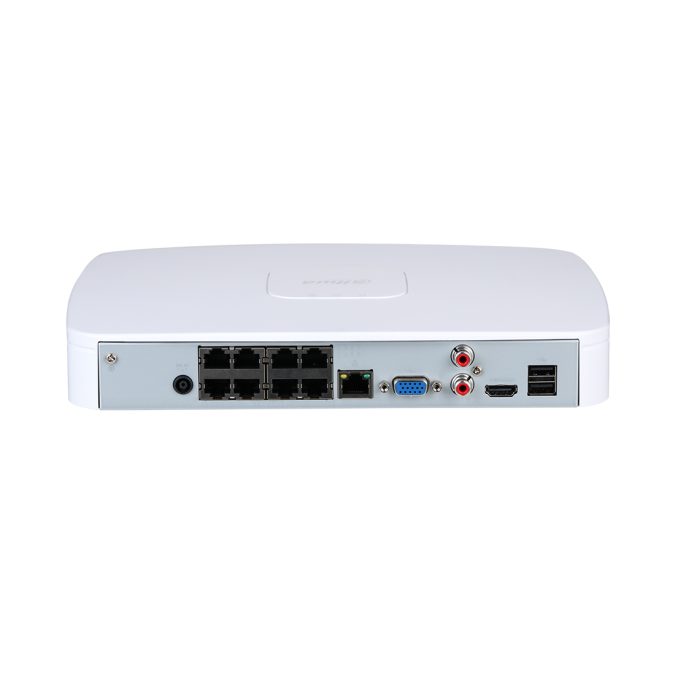 Сетевой видеорегистратор, Dahua, DHI-NVR2108-8P-4KS3, 8-канальный, 1U, 1HDD, Смарт, H.265+, H.265, H.264+, H.264, MJPEG
