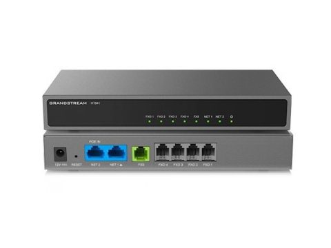 Аналоговый FXO-шлюз, Grandstream, HT841, FXO VoIP Gateway, 4x FXO, 2x GbE, DC Input: 12V/1A, БП нет в комплекте