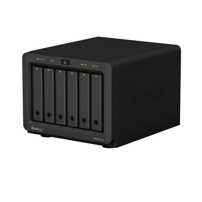 Система хранения данных (сервер), Synology, DS620slim, 6-bay, Intel Celeron J3355, 2GB RAM, RJ-45 1GbE, 2x65W