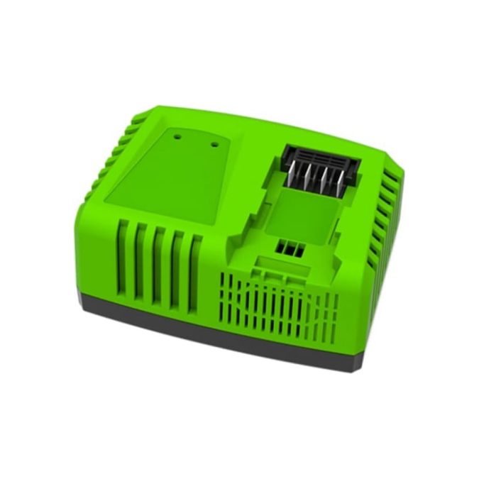 Быстрое зарядное устройство, Greenworks, G40UC5(2945107RU), 40V, 5.0 А, Вход 220-240 В, 50-60 Гц, 1.5 А макс., Выход 40 В, 5.0 А, Масса без упаковки 0,68 кг, Время заряда , - АКБ 2.0 Ач 24 мин , - АКБ 4 Ач 48 мин , - АКБ 5 Ач 60 мин, - АКБ 8 Ач 96 мин.,Черный/зелёный