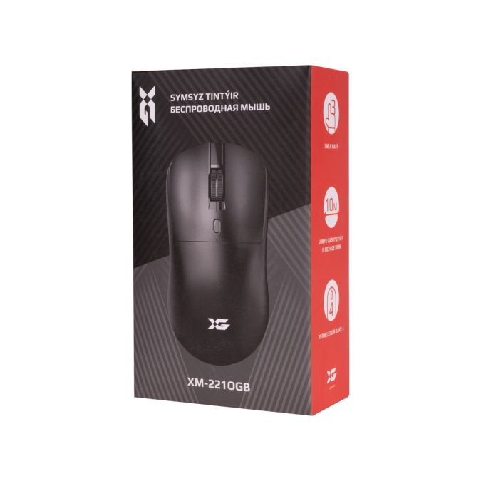 Компьютерная мышь, XG, XM-221OGB, Оптическая, 1000 dpi , 2*AAA, USB-адаптер 2.4 ГГц, Беспроводная, Чёрный