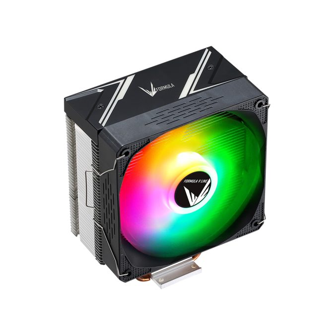 Кулер для процессора, Formula V, ICE BURG EX ARPW 6P, Intel 20х/1851/1700/1200/115х и AMD AM5/AM4/AM3/AM2, 220W, 120мм, 800- 1600±10% об/м, 75,89CFM,  34dB(A), 4pin, 125х88х155мм, Чёрный