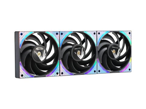Комплект кулеров для кейса, Formula V, AIR BRIDGE PLUS BK, 3х120мм ARGB, 300-1300±10%об.мин, 39.6CFM, 27.2dB(A), 4pin, Чёрный