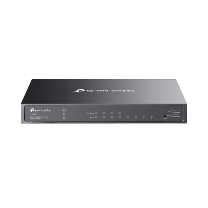 Коммутатор, TP-Link, SG2008P, JetStream 8-портовый гигабитный Smart коммутатор с 4 портами PoE+ (62 Вт), Управляемый