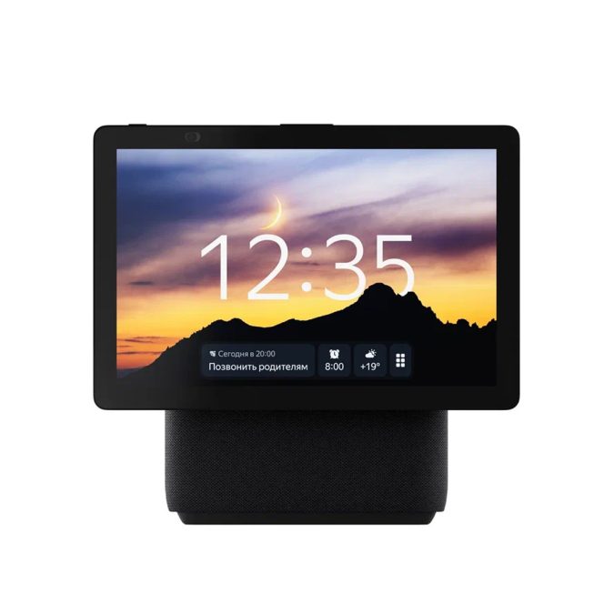 Умная колонка, Яндекс, YNDX-00055BLK, Яндекс Станция Дуо Макс с Zigbee, 60Вт, (1х 63, 2х20мм), 8 микрофонов, 60–20 000 Гц, Wi-Fi (2,4–5 ГГц), Bluetooth 5.2, 10,5”(1920  1200), LED, Черный