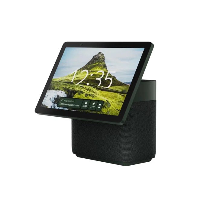 Умная колонка, Яндекс, YNDX-00055GRN, Яндекс Станция Дуо Макс с Zigbee, 60Вт, (1х 63, 2х20мм), 8 микрофонов, 60–20 000 Гц, Wi-Fi (2,4–5 ГГц), Bluetooth 5.2, 10,5”(1920  1200), LED, Зеленый