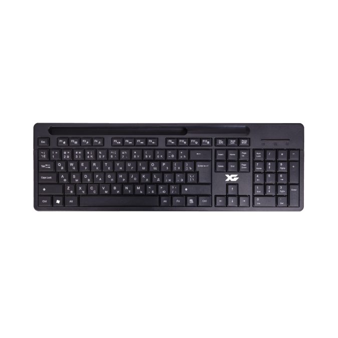 Клавиатура, XG, XK-220OGB, Ультра-тонкая, Беспроводная 2.4ГГц, Кол-во стандартных клавиш 104, Анг/Рус/Каз, Черный