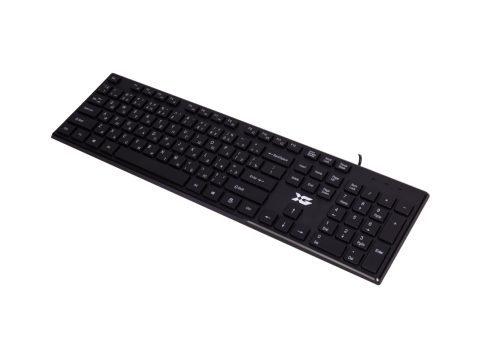 Клавиатура, XG, XK-300UB, Ультратонкая, USB, Кол-во стандартных клавиш 104, Анг/Рус/Каз, Чёрный