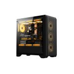 Компьютерный корпус, Huntkey, GX750A, ATX/Micro ATX, USB 1*3.0/2*2.0, HD-Audio, Кулер 3*12см RGB, Высота процессорного кулера до 165 мм, Длина VGA до 415мм, 2*3.5"/2.5", Слот 7, Толщина 0,6мм, 465x218x461мм, Без Б/П, Чёрный