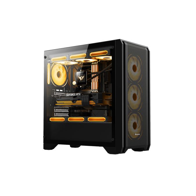 Компьютерный корпус, Huntkey, GX750A, ATX/Micro ATX, USB 1*3.0/2*2.0, HD-Audio, Кулер 3*12см RGB, Высота процессорного кулера до 165 мм, Длина VGA до 415мм, 2*3.5"/2.5", Слот 7, Толщина 0,6мм, 465x218x461мм, Без Б/П, Чёрный