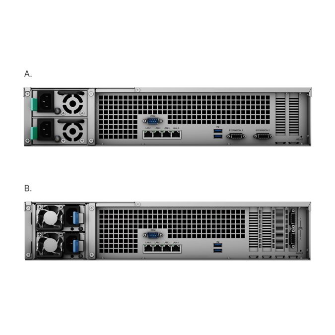 Система хранения данных (сервер), Synology, RS3621RPxs, Intel Xeon D-1531, 2U, 8GB, RJ-45 1GbE