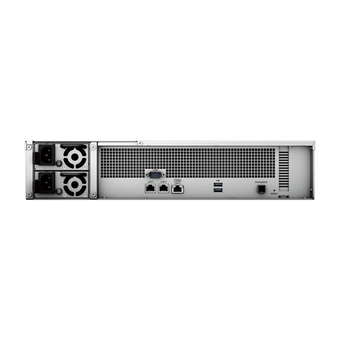 Система хранения данных (сервер), Synology, RS2423RP+, Ryzen V1780B, 2U, 8GB, RJ-45 1GbE