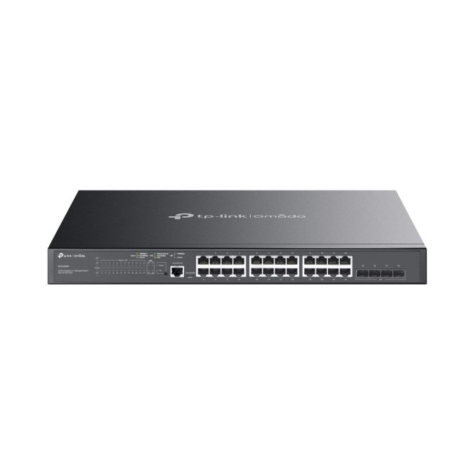 Коммутатор, TP-Link, SG3428MP, JetStream, управляемый L2+, 24 порта 10/100/1000М (PoE+) , 4 SFP порта, PoE+ бюджет 384Вт
