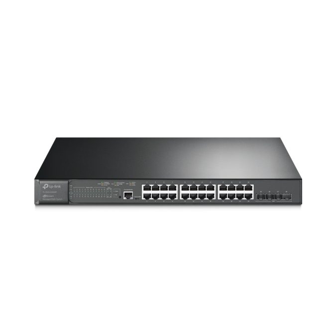 Коммутатор, TP-Link, SG3428XMP, JetStream, управляемый L2+, 24 порта 10/100/1000T, 4 SFP+ слота 10GE, PoE+ бюджет 384Вт