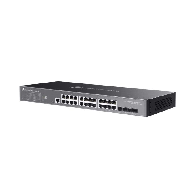Коммутатор, TP-Link, SG3428X, JetStream 24портовый гигабитный управляемый уровня 2+ с 4 SFP+ слотами 10GE