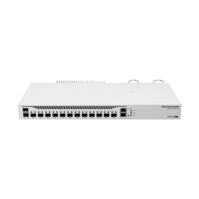 Маршрутизатор, MikroTik, CCR2004-1G-12S+2XS, Cloud Core Router, 1x Gigabit RJ45 port, 12x 10G SFP+, 2 x 25G SFP28, RouterOS, 1U rackmount case, Dual PSU, -20°C to 60°C
