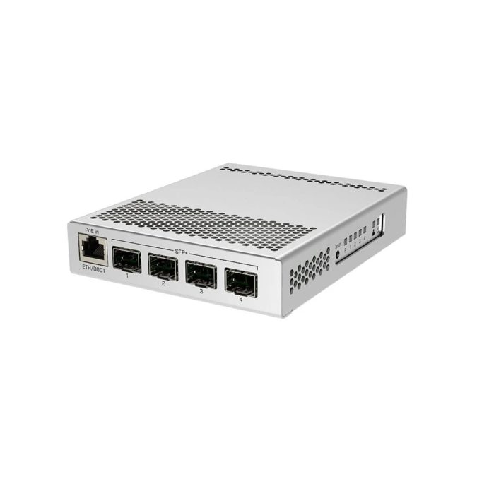 Коммутатор, MikroTik, CRS305-1G-4S+IN, Cloud Router Switch, 1xGigabit LAN, 4 x SFP+ cages, RouterOS/SwitchOS (dual boot), metallic desktop case, PSU, PoE-IN 802.3af/at, -40°C to 70°C