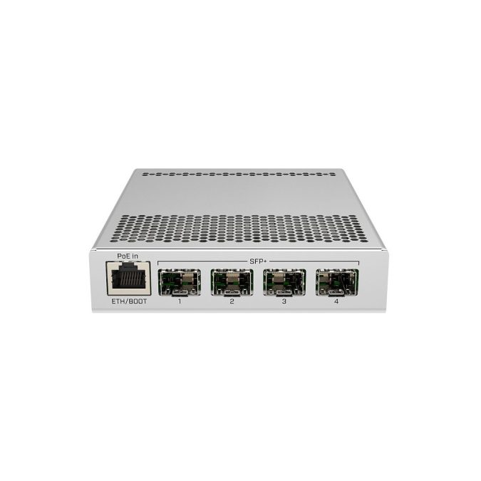 Коммутатор, MikroTik, CRS305-1G-4S+IN, Cloud Router Switch, 1xGigabit LAN, 4 x SFP+ cages, RouterOS/SwitchOS (dual boot), metallic desktop case, PSU, PoE-IN 802.3af/at, -40°C to 70°C