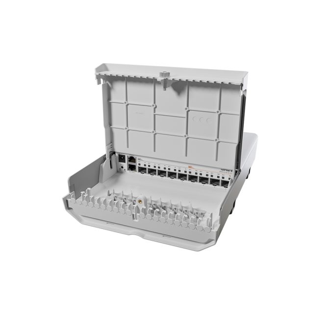 Коммутатор, MikroTik, CRS310-1G-5S-4S+OUT, netFiber 9, 4 x 10G SFP+ ports, 5 x 1G SFP ports, 1 x Gigabit Ethernet port (PoE-In 802.3af/at),RouterOS/ SwitchOS, PoE injector, -40°C to 70°C