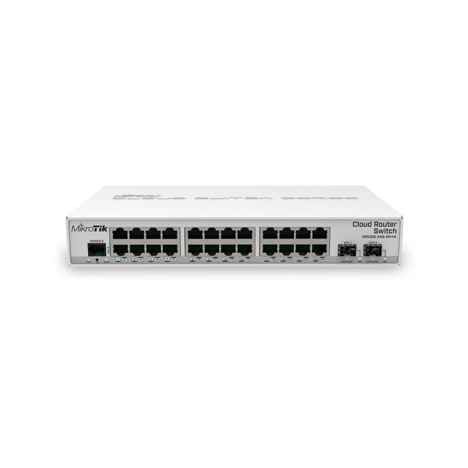 Коммутатор, MikroTik, CRS326-24G-2S+IN, Cloud Router Switch, 24xGigabit LAN, 2xSFP+, PoE in -Passive PoE, RouterOS/SwitchOS (dual boot), desktop case, -40°C to 60°C