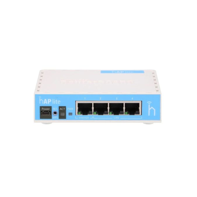 Беспроводной маршрутизатор, MikroTik, RB941-2nD, hAP lite, 4xLAN, 802.11b/g/n, N300, 2.4 GHz, RouterOS, desktop case, -20°C to 60°C